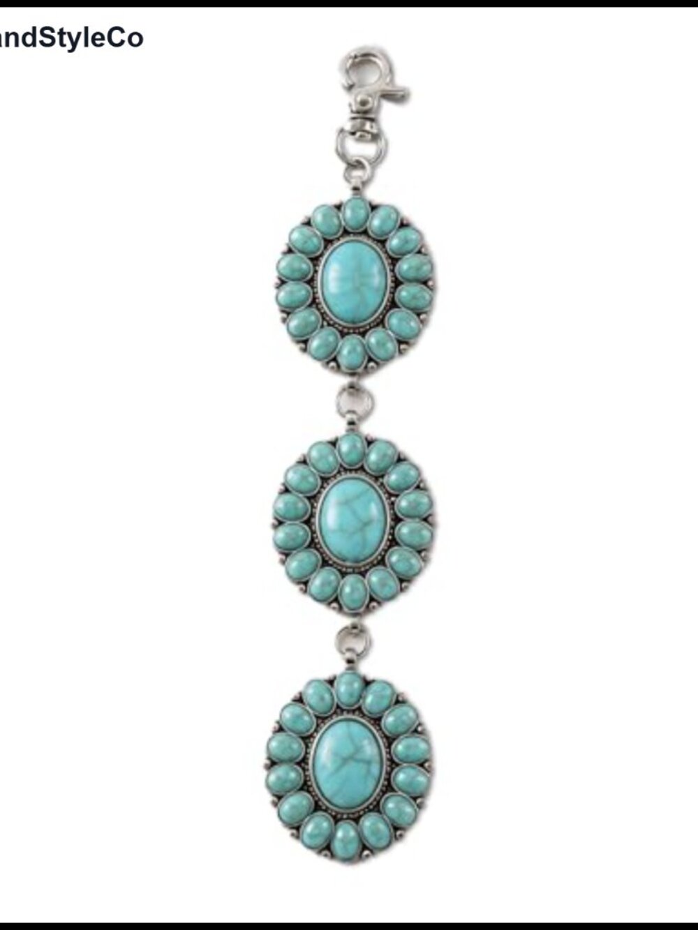 Western Keychain Bag Charm Turquoise Cowgirl Key Chain
